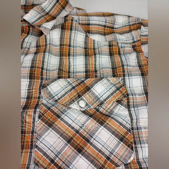 Mossimo Plaid Short sleeve Shirt, Pearl Snap button,Boys Size XL 16/18 - Picture 6 of 9